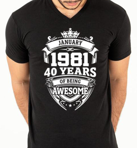 Playera 40 años Enero Cuello en V