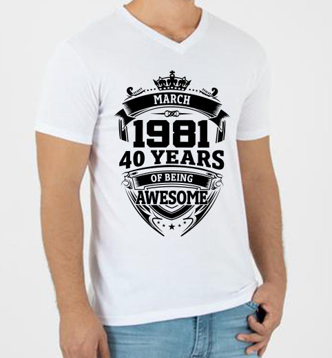 Playera 40 años Marzo Cuello en V