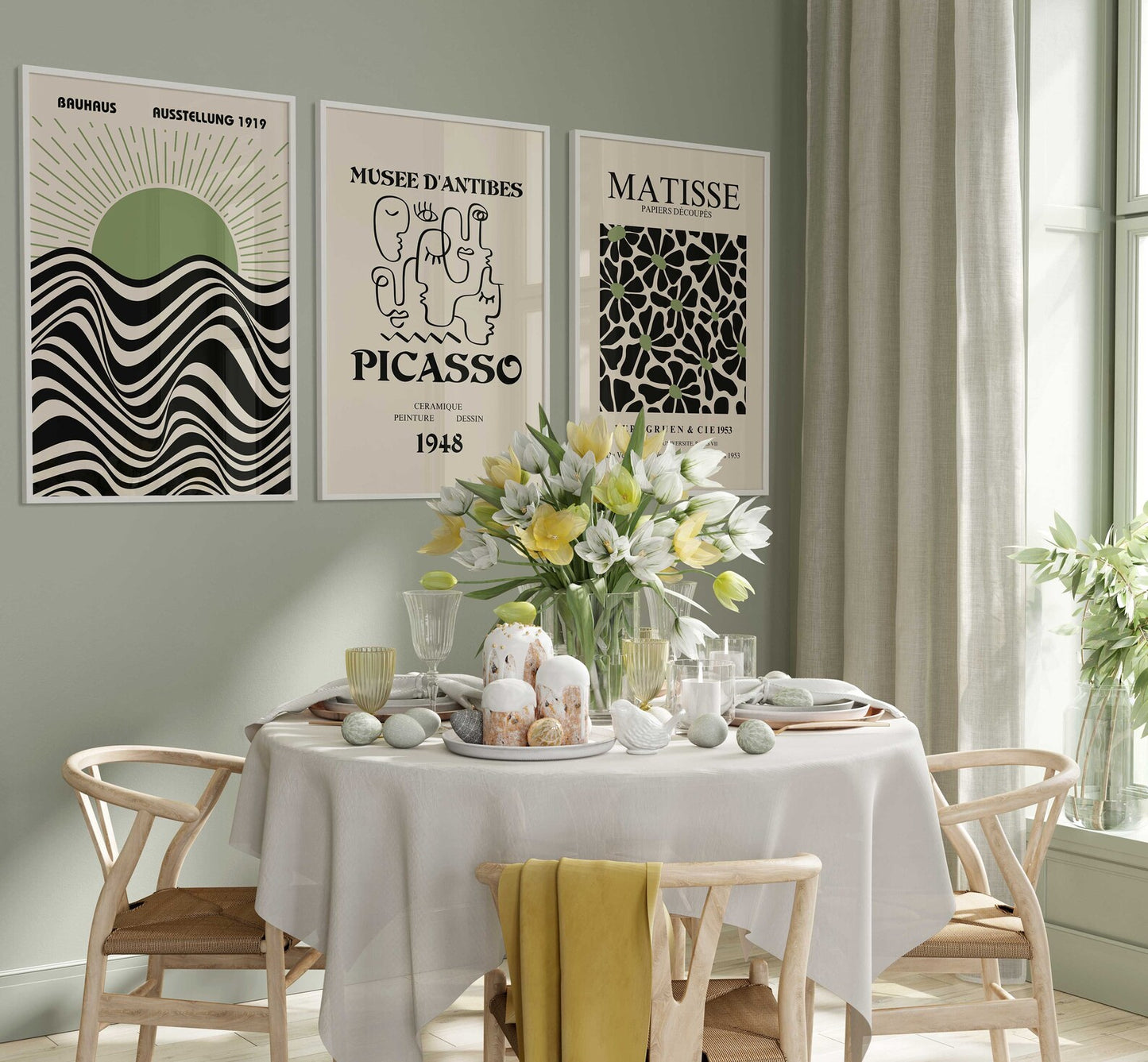 Pablo Picasso, póster de Henri Matisse, conjunto de carteles de Bauhaus Ausstellung